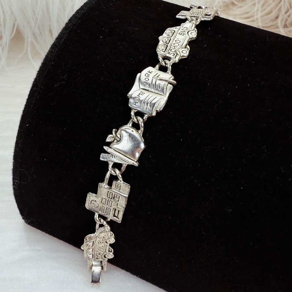 Silvertone School Teacher Themed Bracelet